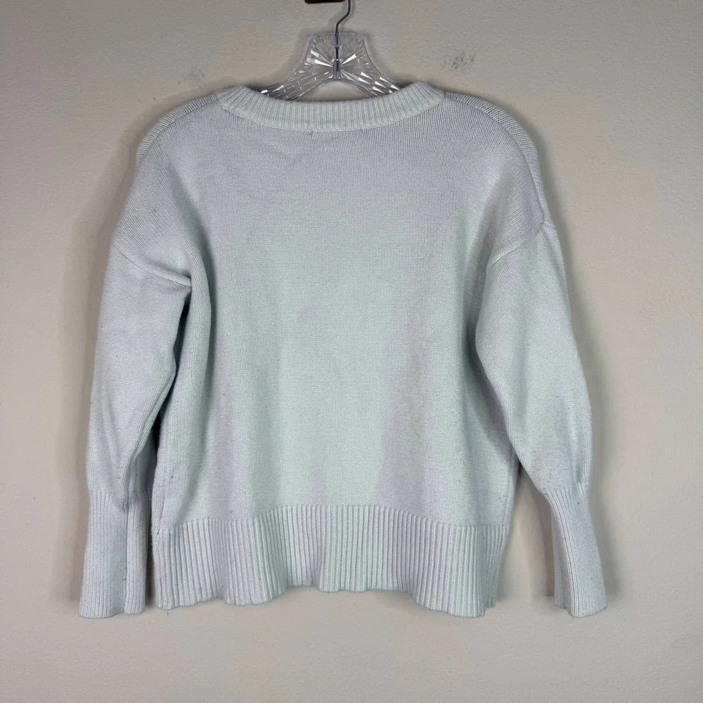 Philosophy Sweater Womens Small Light Blue Crew Neck Drop Shoulder Knit Pullover